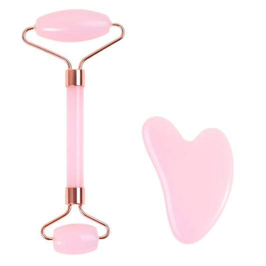 Resin Crystal Facial Massage Roller and Gua Sha Board Set