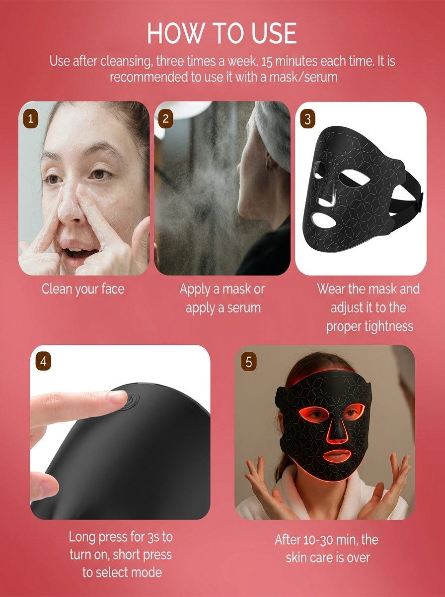 LED Mask Red Light Anti-Wrinkle Rejuvenation